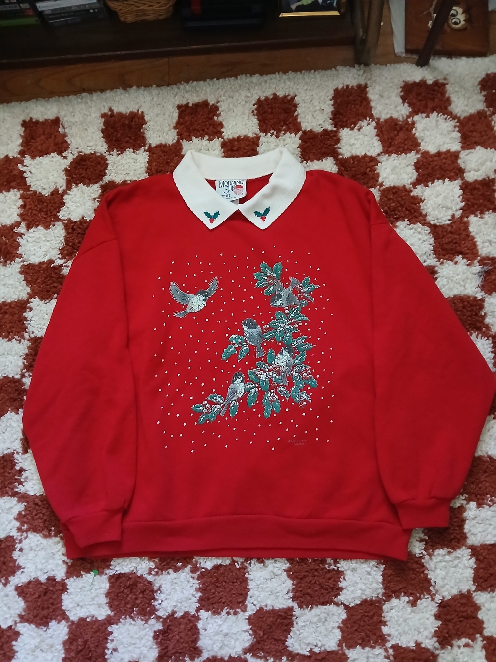 Cutsie Grannycore Holiday Collared Crewneck